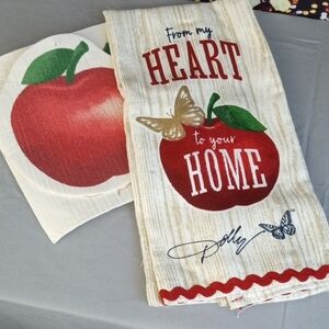 🌼🍒 Dolly From My Heart Apple Kitchen Towel Set